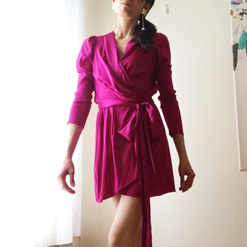 Rachel Zoe silk blend wrap minidress